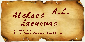 Aleksej Lačnevac vizit kartica